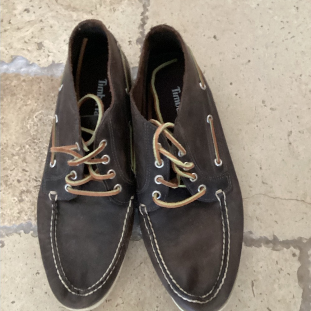 TIMBERLAND 4-EYEBOAT Chukka Boots Lace Up Loafers Brown Leather 29570 Mens 12M